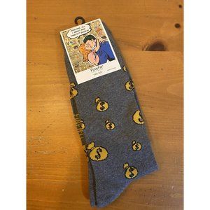 Fine Fit Men's Yellow Money Bag Sock One Size Charcoal Gray Fun Novelty